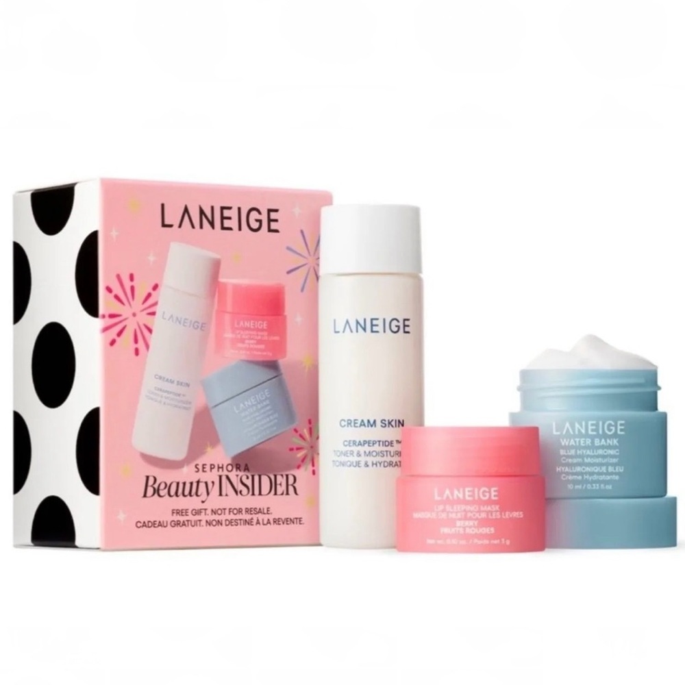 LANEIGE Sephora Beauty Insider Birthday Water Bank, Lip Sleeping Mask, Toner NIB